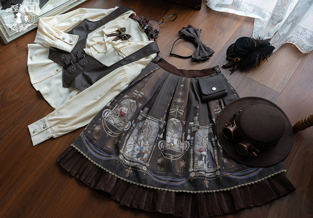 (BFM)Miss Point~Demon Hunting Notes~Gothic Lolita Cross Print Short Skirt   