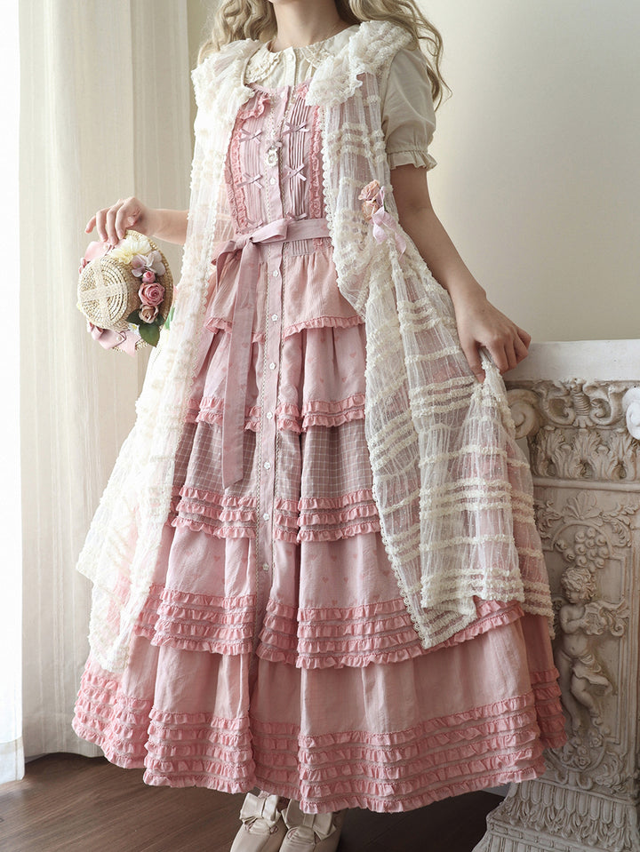 Miss Point~Garden Sunflower~Country Lolita JSK Five-Tiered Open Front Dress 42509:742488