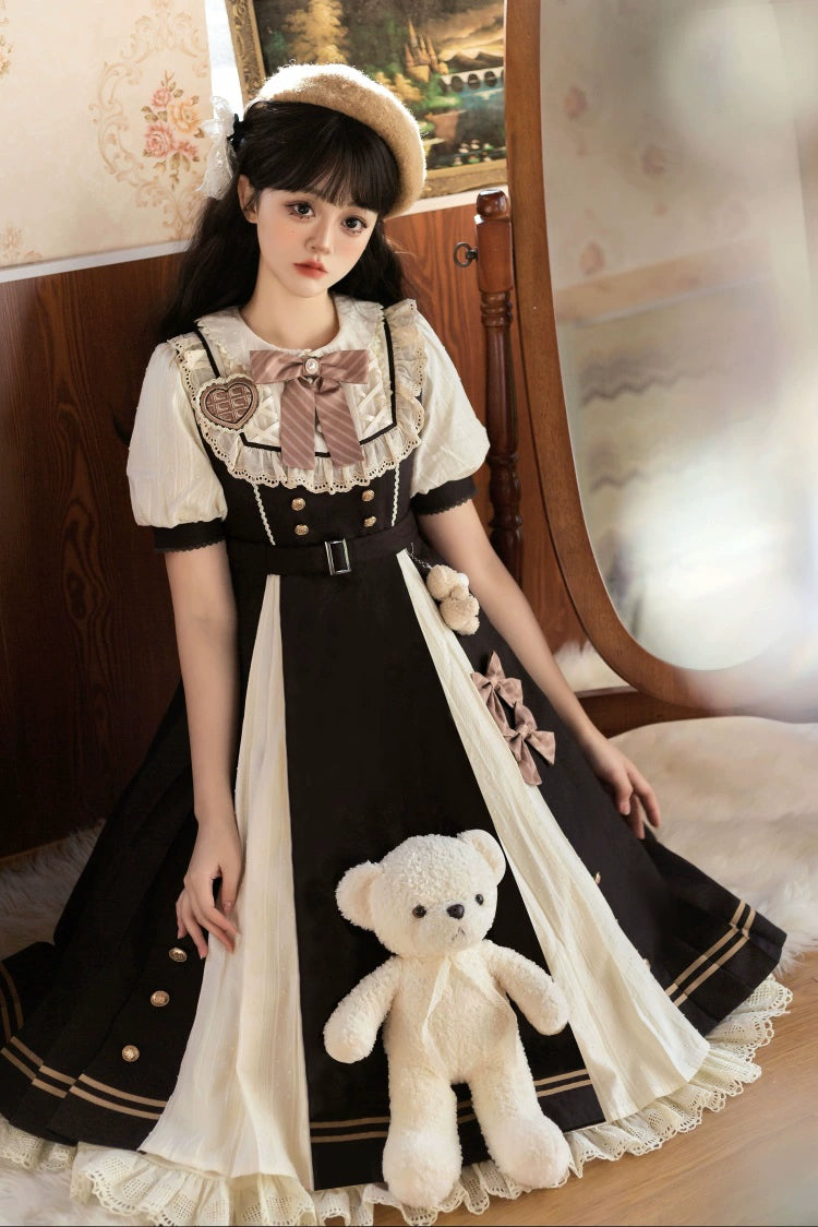 Letters from Unknown Star~Chocolate Workshop~Elegant Lolita OP Daily Short Sleeve Dress   