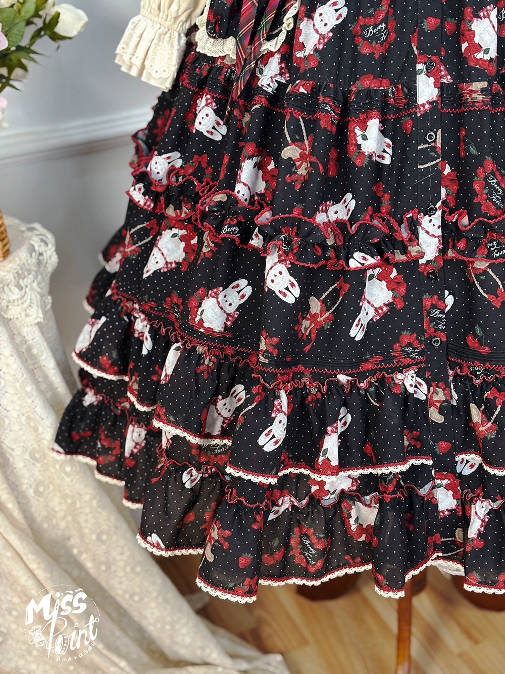 Miss Point - Forest Berry Bunny - Sweet Lolita JSK Elegant Bunny Print Dress 41972:721148