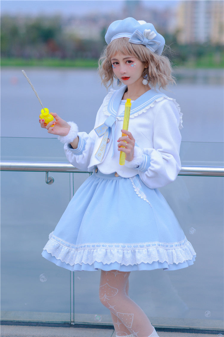 (Buyforme)To Alice~Rabbit Autumn/Winter Coat+Skirt Set   