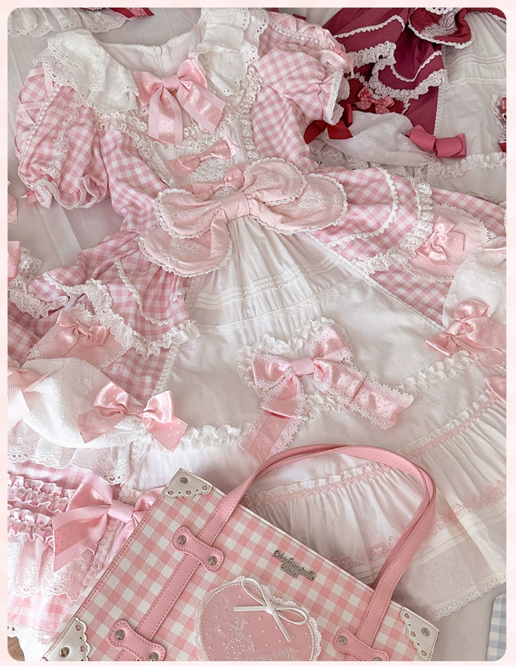 Mademoiselle Pearl - Heart Woven Concerto - IP Collab Sweet Lolita OP Dress, Bow Accents 43765:785897