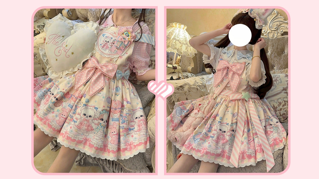 (Buyforme)DreamWhale~Puppy Parks~Sweet Lolita Kawaii Puppy Lolita Salopette