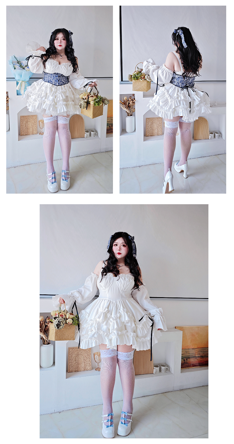 Rouroudream~Plus Size Lolita JSK Dress Set Corset Palace Lolita Princess Dress 36176:515348