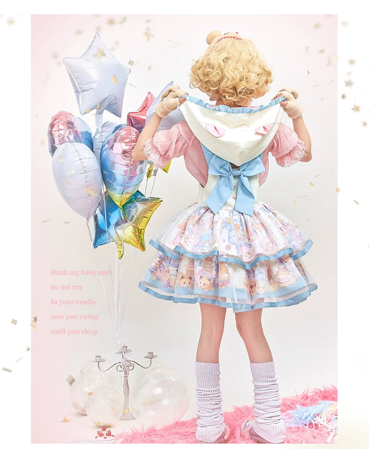 Mewroco~Sweet Lolita Dress Suit Salopette and Hoodied OP 41298:690626