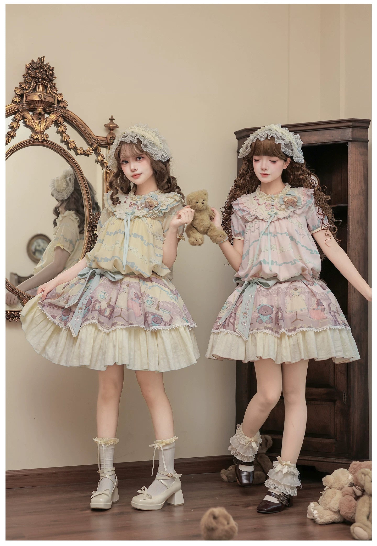 Brown Dollhouse SP - Kawaii Lolita Dollhouse Printed OP Dress with Embroidery 45551:855786