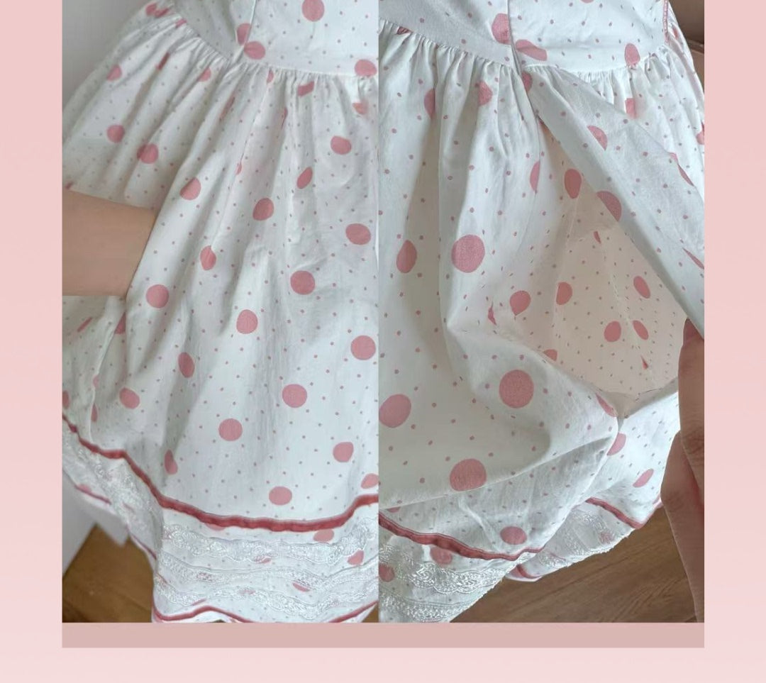 Polka Dot Birdcage - Old School Lolita Polka Dot OP Dress with Halter Neck