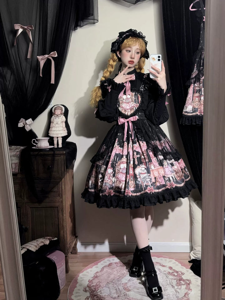 Uncle Wall Original~Missing Lamb Case~Gothic Lolita Dress Set with Sheep Prints 42971:760812