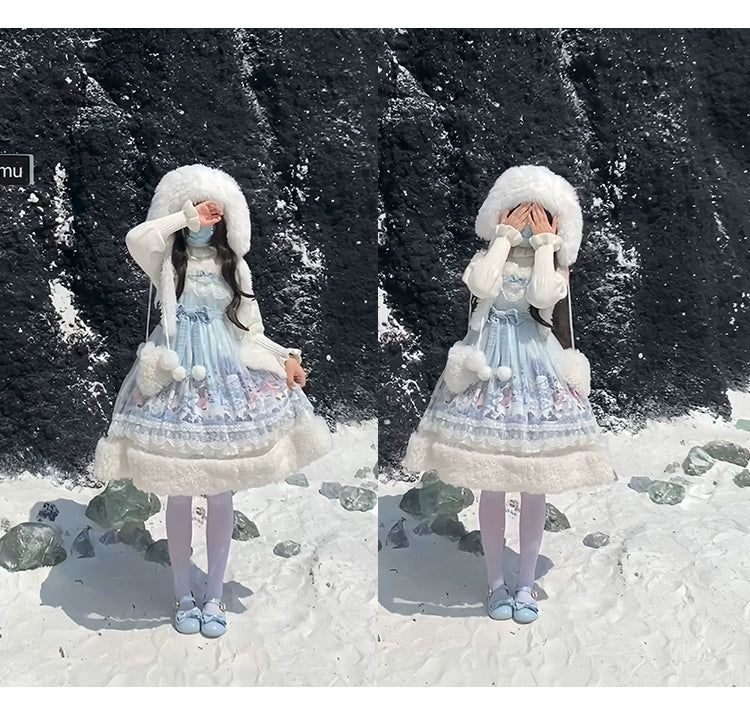 Spireme Cat~Penguin Snow Treasure~Kawaii Lolita JSK Penguin Printing Winter Dress   