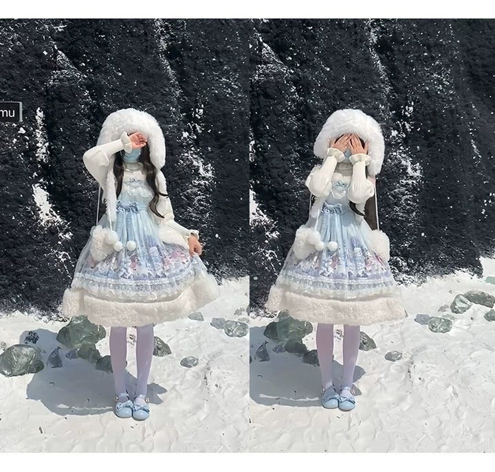 Spireme Cat~Penguin Snow Treasure~Kawaii Lolita JSK Penguin Printing Winter Dress   