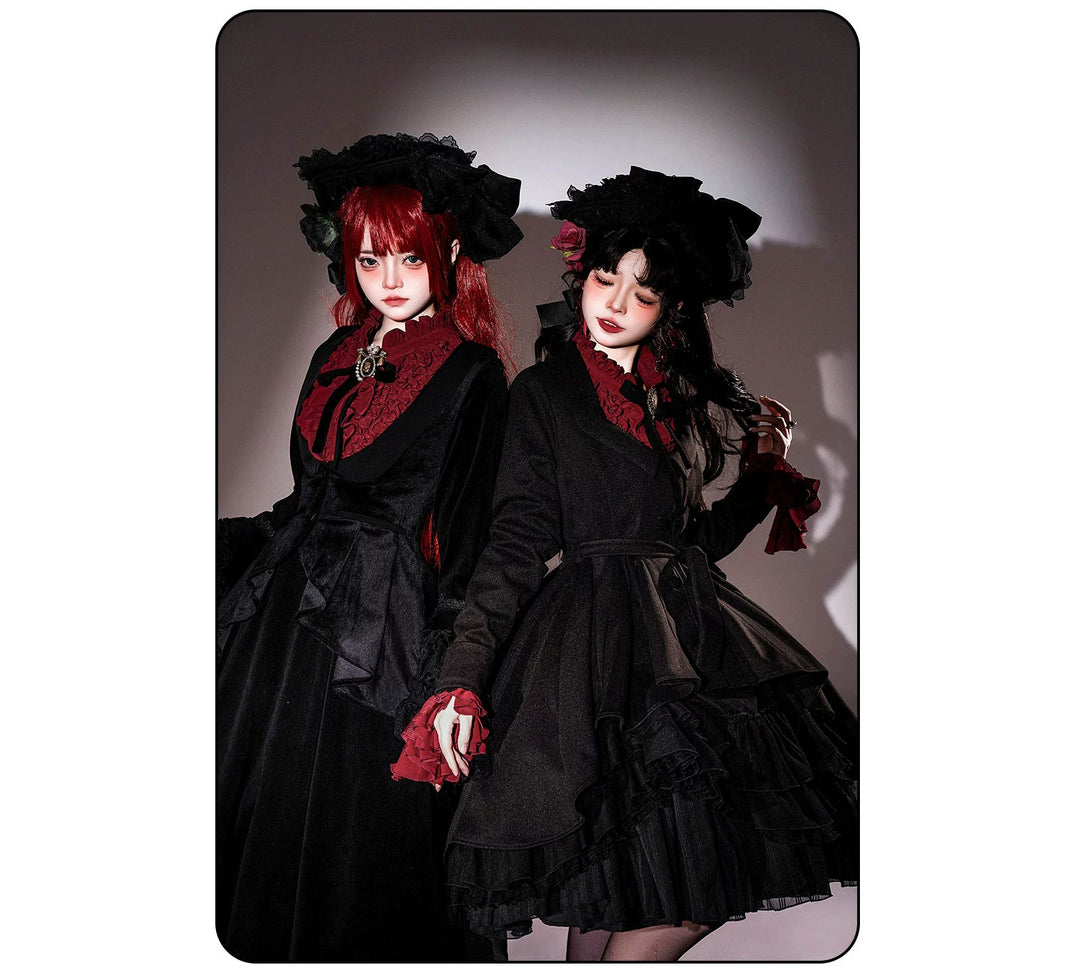 Susin Lolita~Moonlit Rose~Gothic Lolita OP Dress Winter Wool Lolita Overcoat   