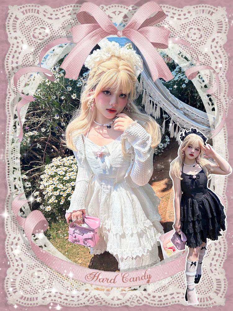 Yingtang - Rose of France - Sweet Lolita Plus Size Halter Puffy Dress Set