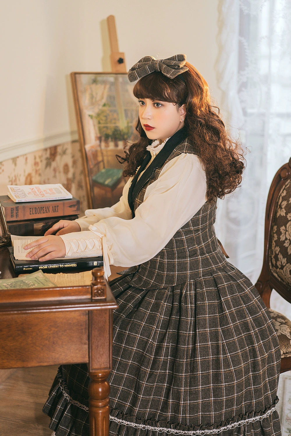 (BFM)Miss Point~Rose~Elegant Lolita Pliad Print Vest Customized 32510:385408