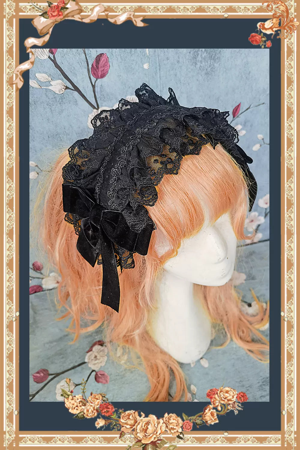 Infanta~Cake Tree~Classic Lolita JSK Dress Tiered Lace Dress S bow hairband-black