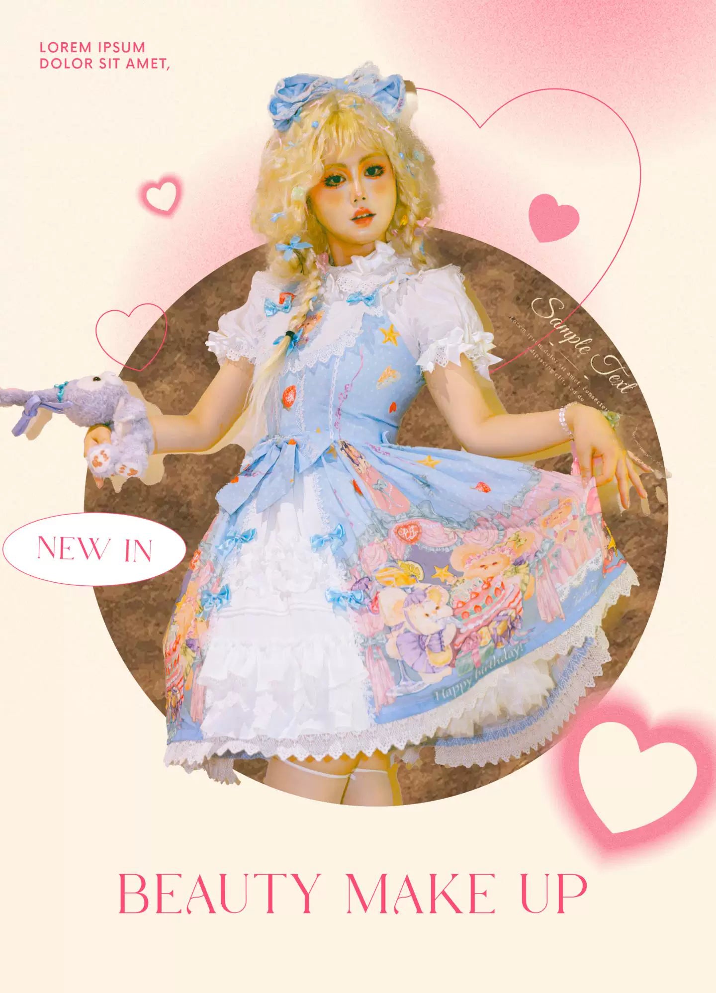 Qiqi Birthday Party - Plus Size Printed Sweet Lolita JSK, Front-open Design 45854:865259