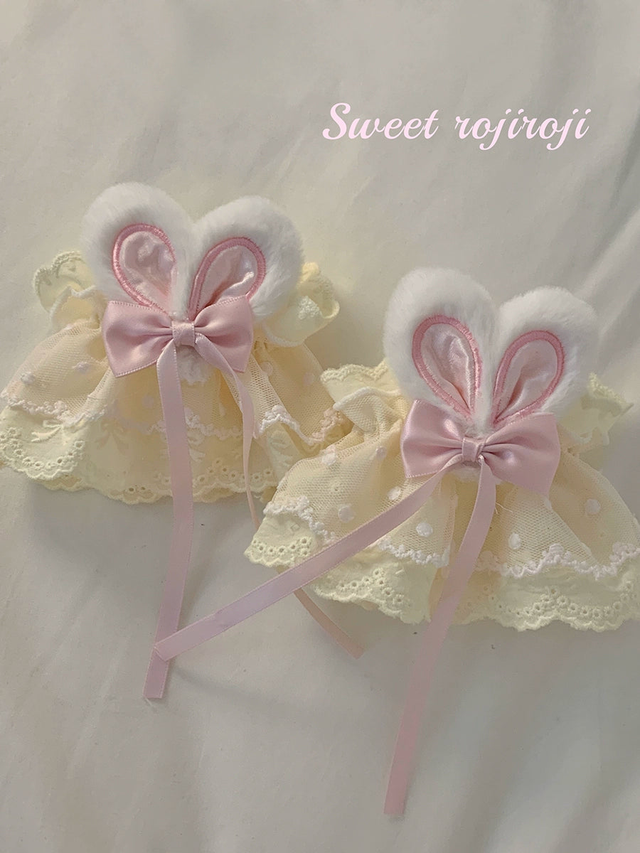 Roji roji - Cute Lolita Bunny Ears Cuffs Lace Summer Butterfly Hand Sleeves