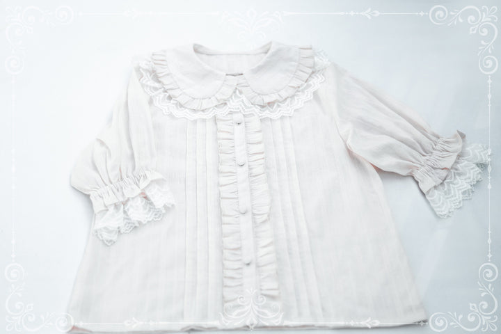 MIST~Sweet Lolita Golilla Short Sleeve Shirt S milk white 