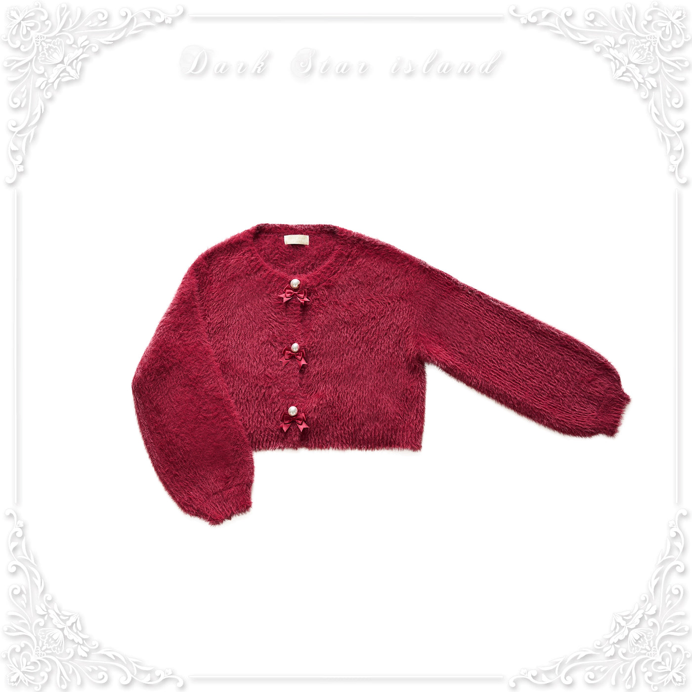 Dark Star Island~Little Fluffy~Winter Vintage Lolita Cardigan Warm Thick Sweater Crimson Free size 