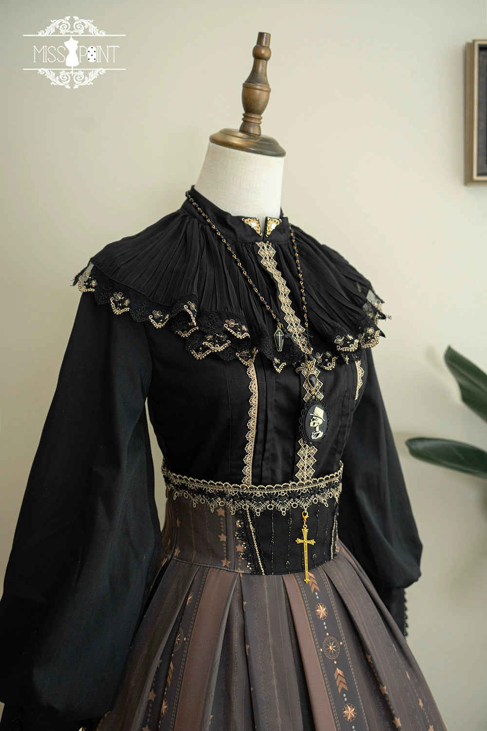 (BFM)Miss Point~Demon Hunting Notes~Elegant Lolita Blouse Ruffled Collar 33612:433910
