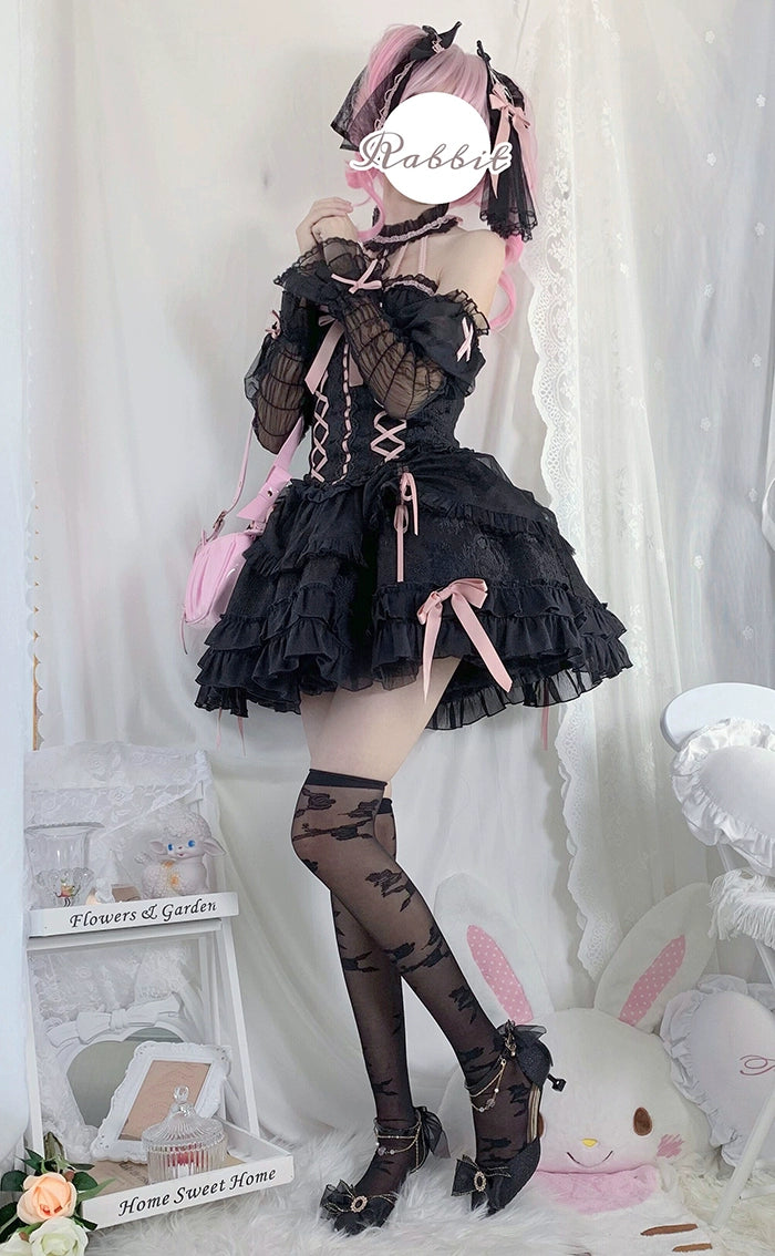 Alice Girl~Cross Maiden~Gothic Lolita Dress Ballet Halterneck Lolita JSK Dress   