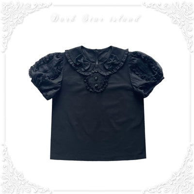 Dark Star Island~Lily and Mountain Wind~Elegent Lolita JSK Dress Summer Lolita Dress S Black Shirt 