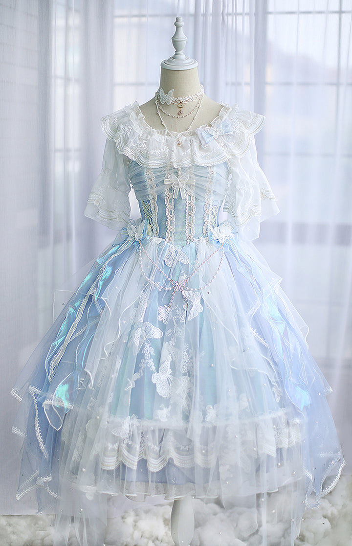 (Buyforme)FantasyMirror~ Exquisite Butterfly JSK Floral Wedding Lolita JSK Dress   