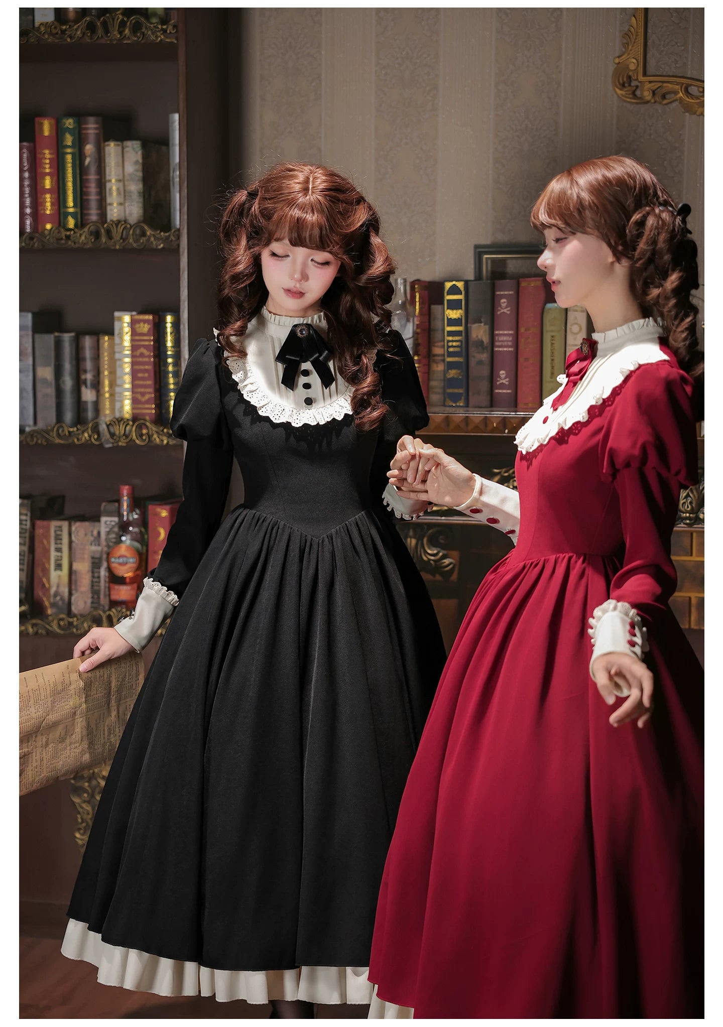 Miss Lita - Classic Lolita Maid OP Dress, Adjustable Flutter Sleeve Apron 45858:865798