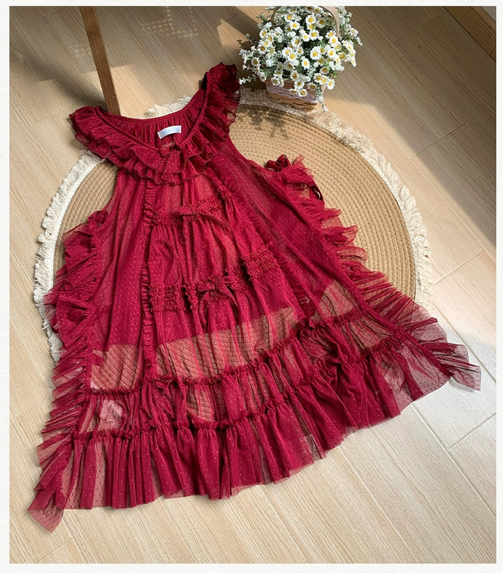With PUJI~Letters and Poetry~Classic Lolita Tulle Over-Skirt for Summer 42929:758144