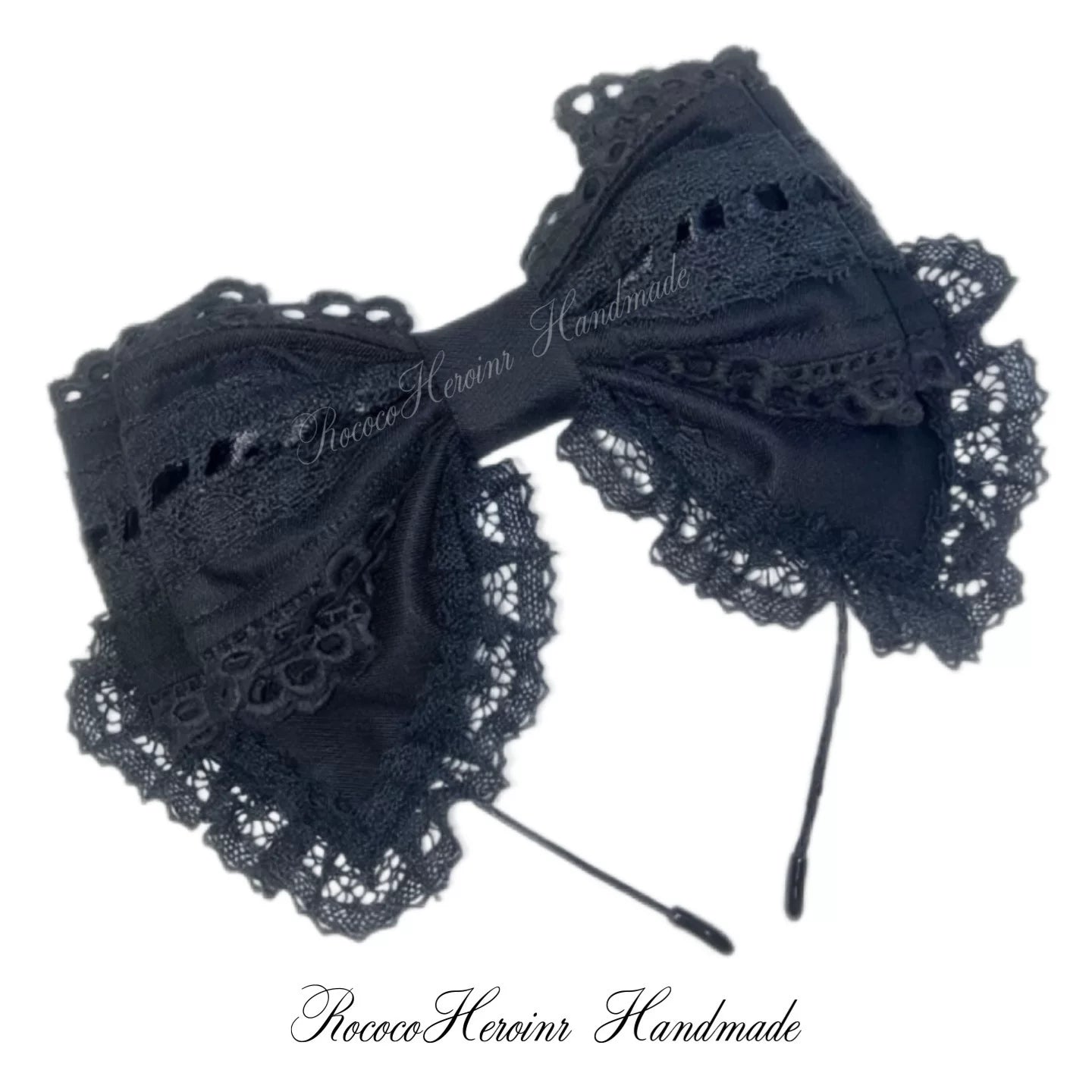 Old School Lolita KC, Lace & Bow All Black