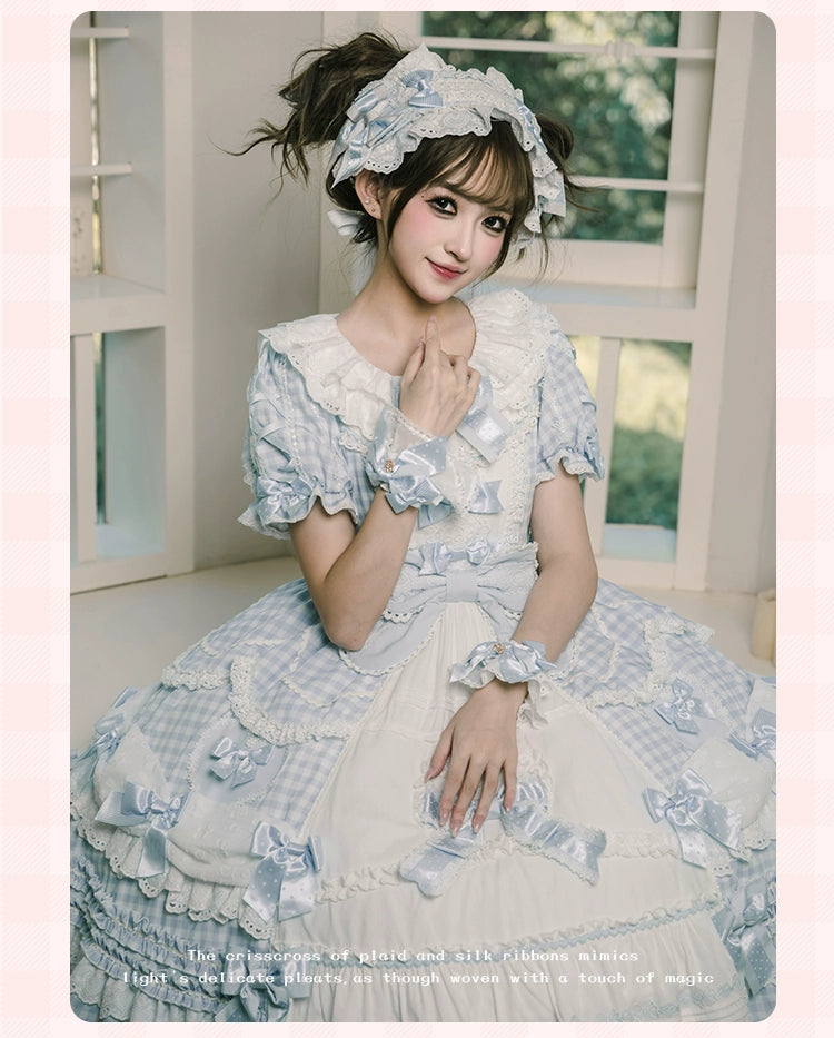 Mademoiselle Pearl - Heart Woven Concerto - IP Collab Sweet Lolita OP Dress, Bow Accents 43765:785886