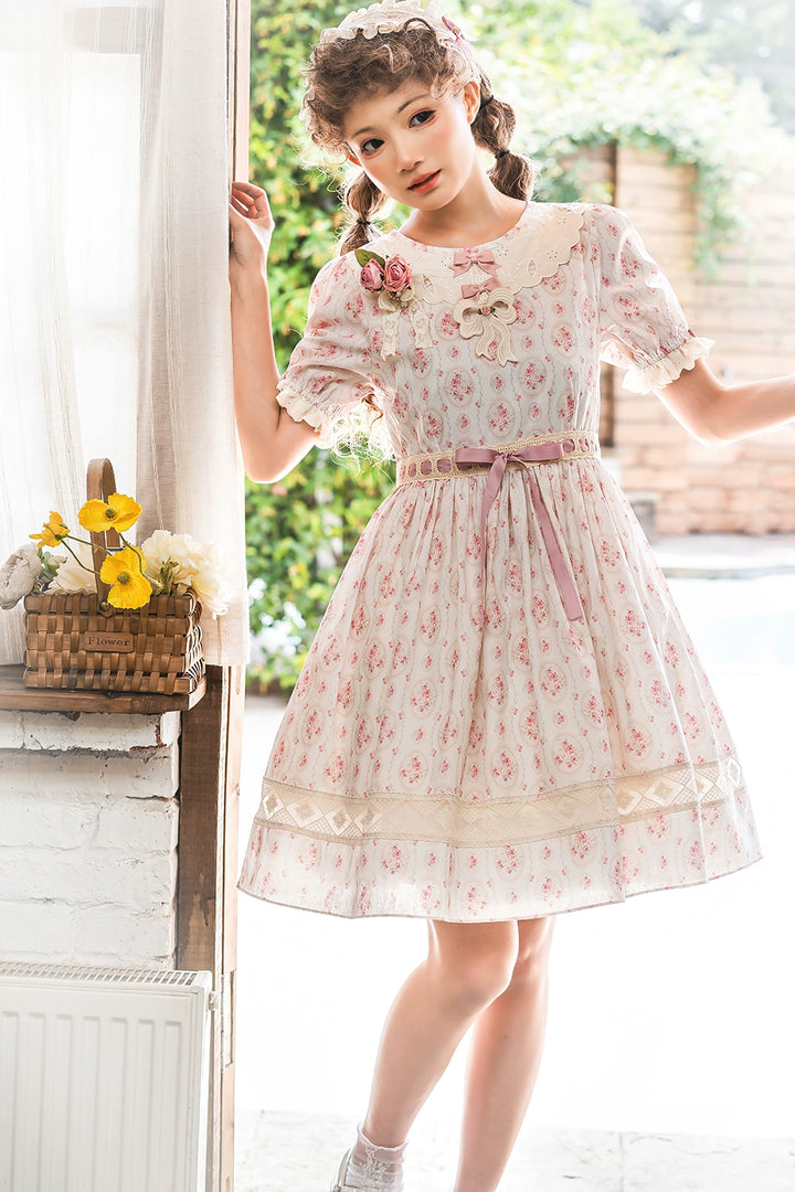 Miss Point~Customized Elegant Lolita OP Dress Cute Daily Girl Short Lolita Dress   