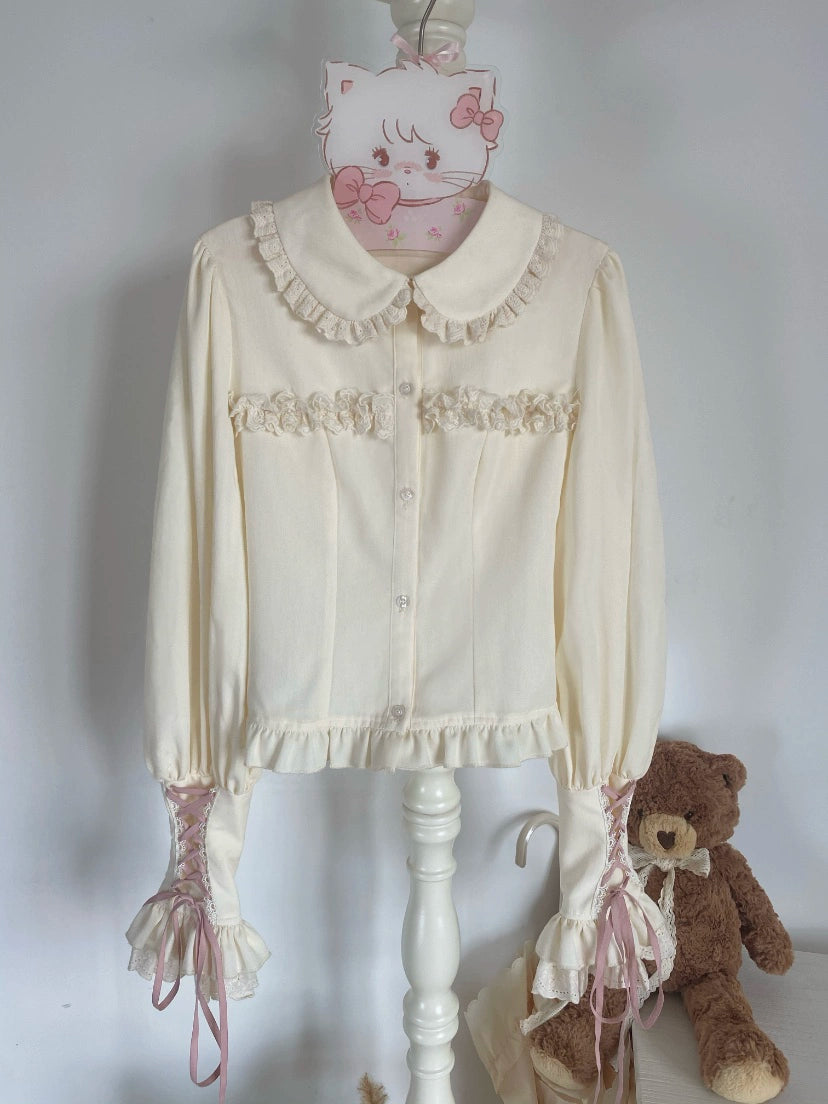 Sakurahime~Cupid Overture~Sweet Lolita Blouse Mutton Sleeves Shirt (L M S) 40740:707744