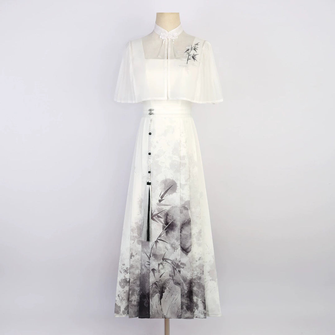 Designer's Gift~Qi Lolita JSK Chinese Style Ink-Washed Modified Dress Set Dress+bolero S 