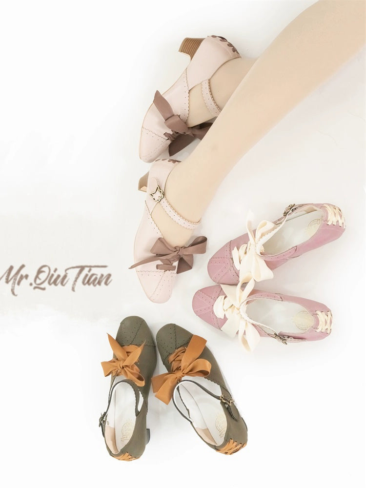 MR.Qiutian~Pictorial Girl~Han Lolita Shoes Retro Lolita Chinese Style Shoes   