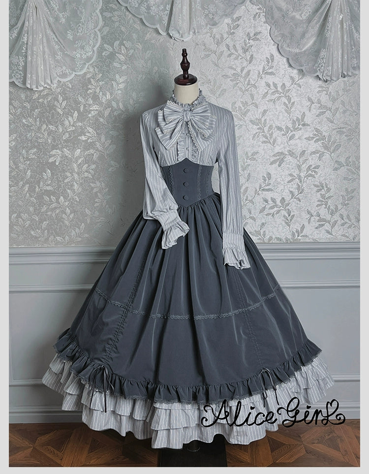 Alice Girl - Duke of Victoria - Classic Lolita SK & Overskirt Set 44092:794825