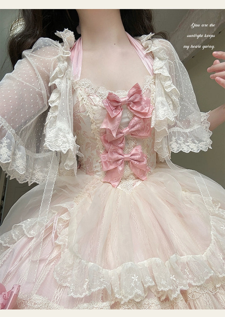 Sakurahime~Floral~Sweet Lolita Jumper Dress Ballet Style Halter JSK   