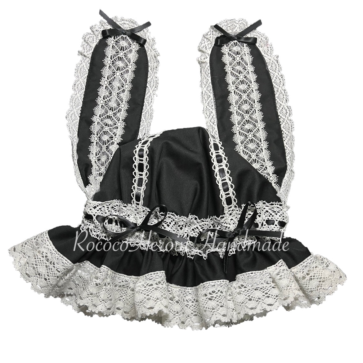 (Buyforme)RococoHeroin~Handmade Lolita Bunny Hat Multiple Colors Free size black x white 