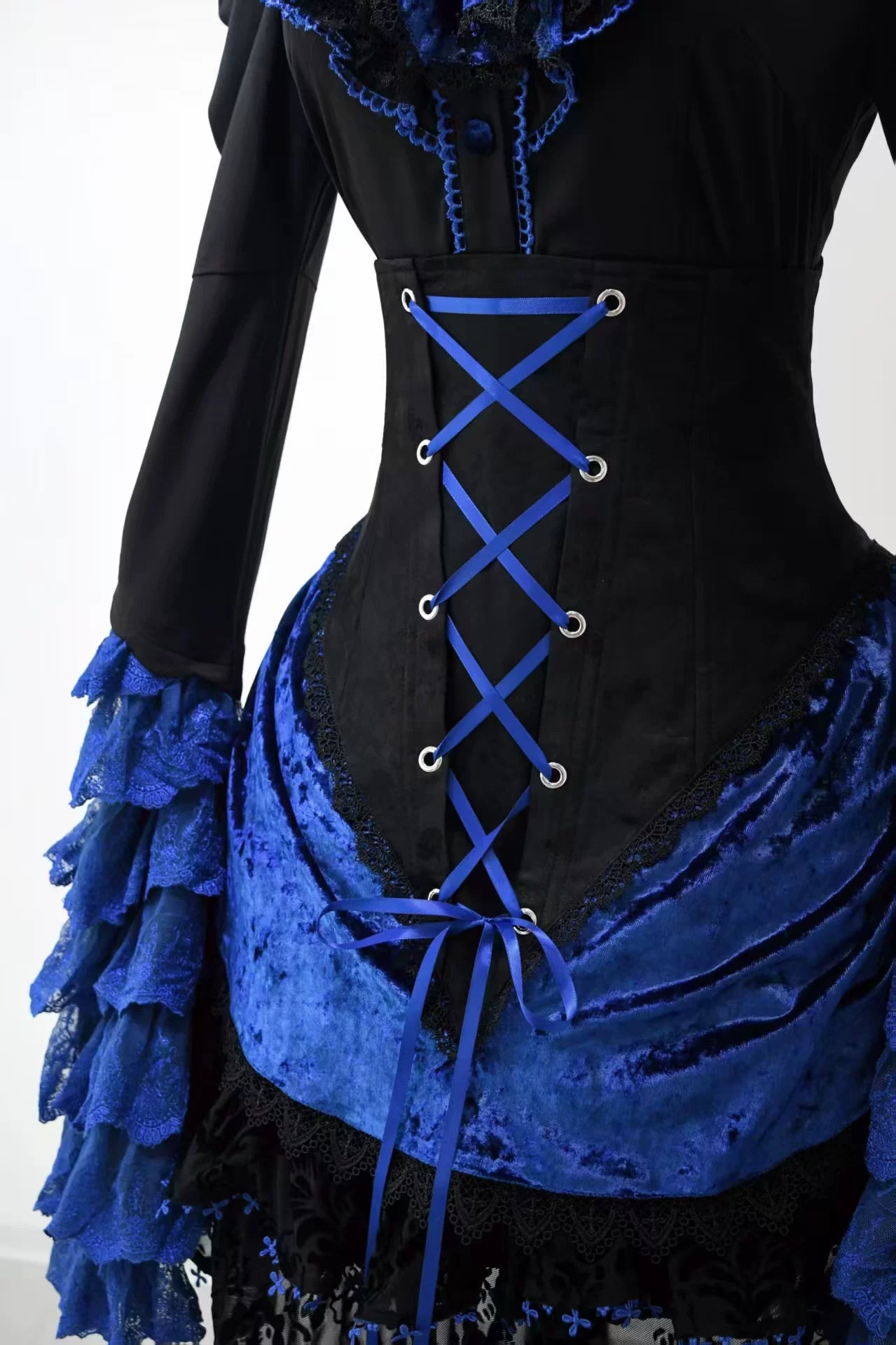 Twilight Hour - Gothic Lolita Hime-sleeve Blouse & Corset Skirt Set 45373:845800