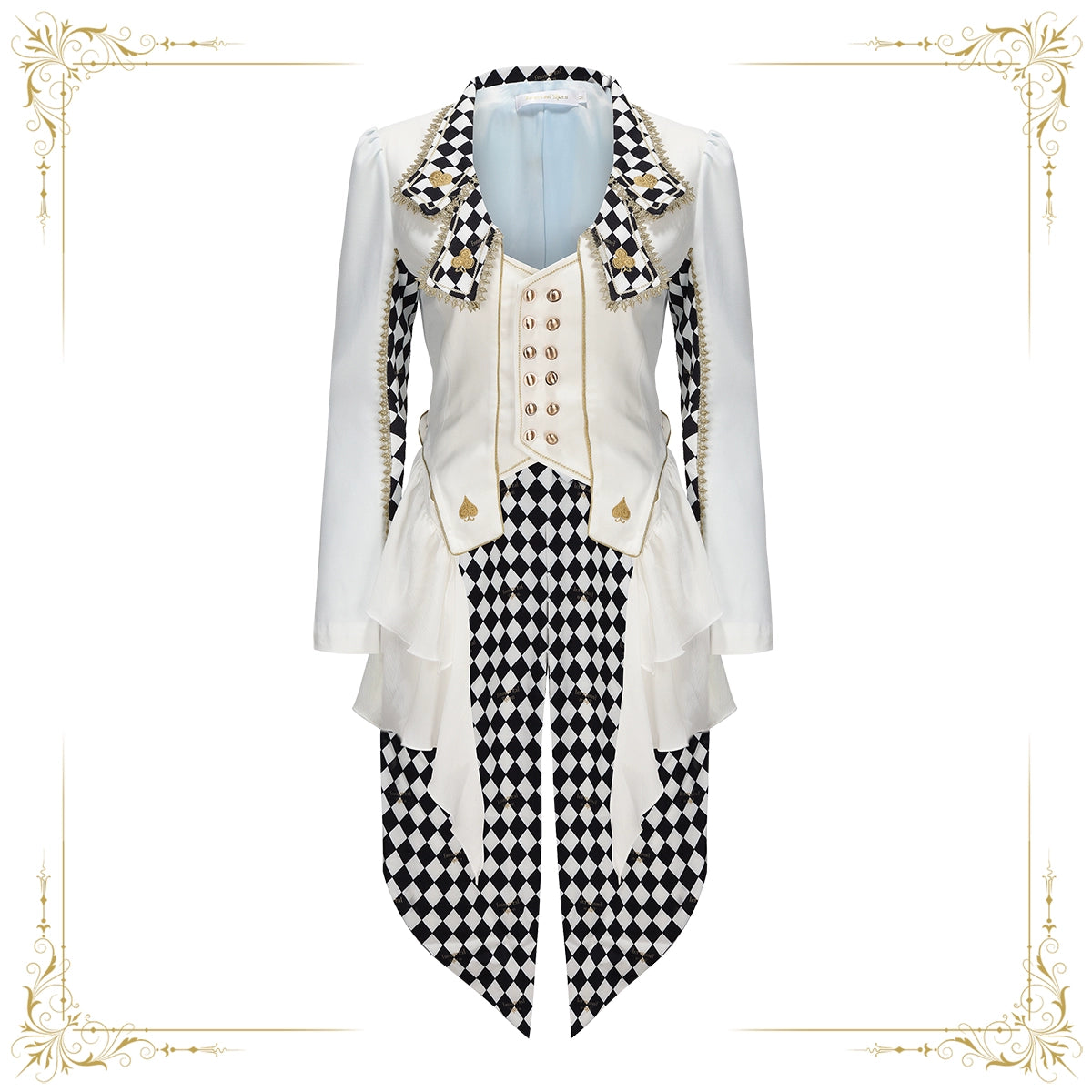 Immortal Thorn - Lost Alice - Ouji Lolita Coat Checkered Prince Outwear White S