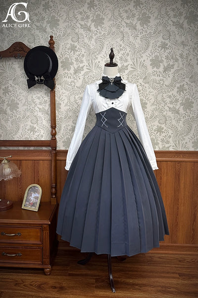 (BFM)Alice Girl~Two-Piece Lolita Dress~Detective Butler Blazer Long Sleeve OP   