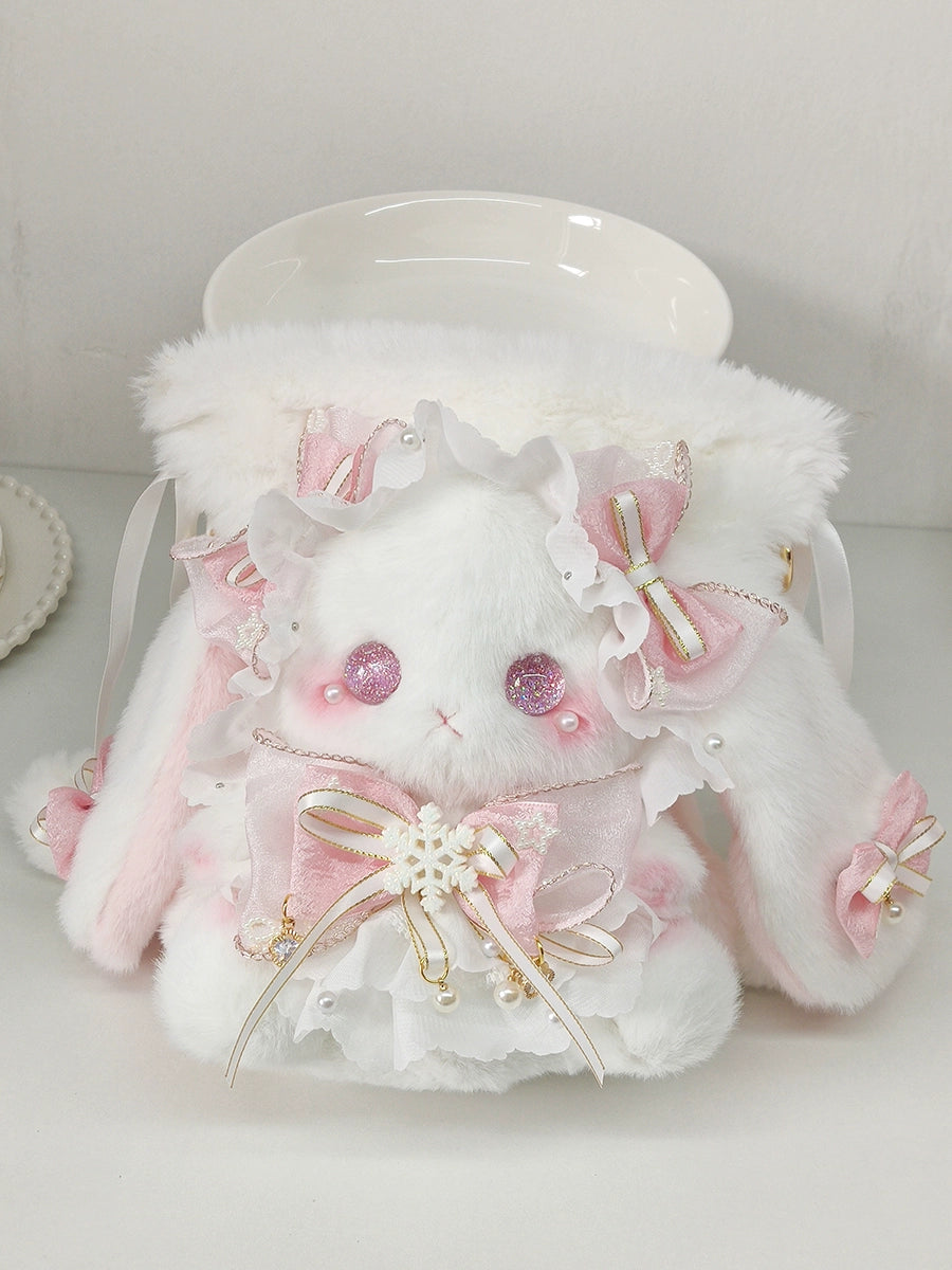 Bear Star~Kawaii Lolita Bag Handmade Bunny Crossbody Shoulders Bags Pink Large Crossbody+shoulders bag