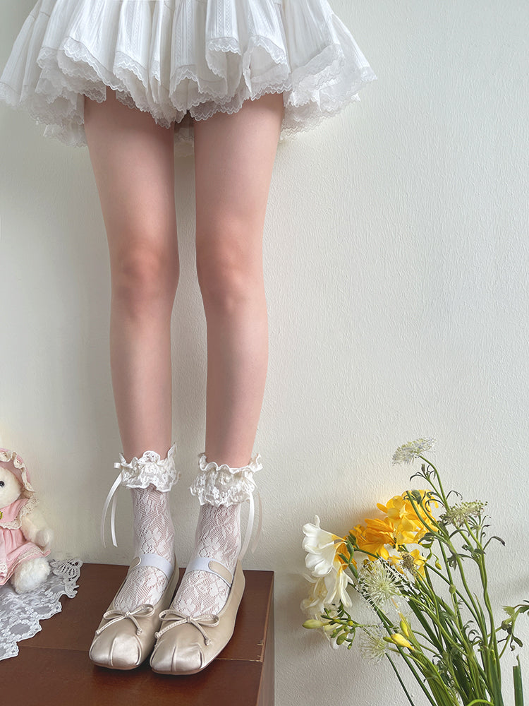 WAGUIR - French Style Lolita Socks Mid-calf Lace Socks