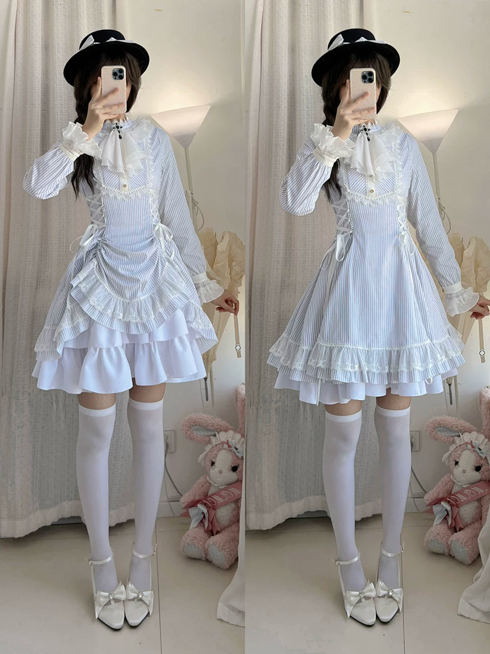 Perint Manor - Gothic Lolita Striped Dress, Tailor-made 44410:808317