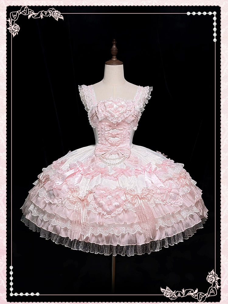 Shuang Sheng Xiao Xiong - Heart of Love - Sweet Lolita Wedding JSK, Bow Details 44306:803206