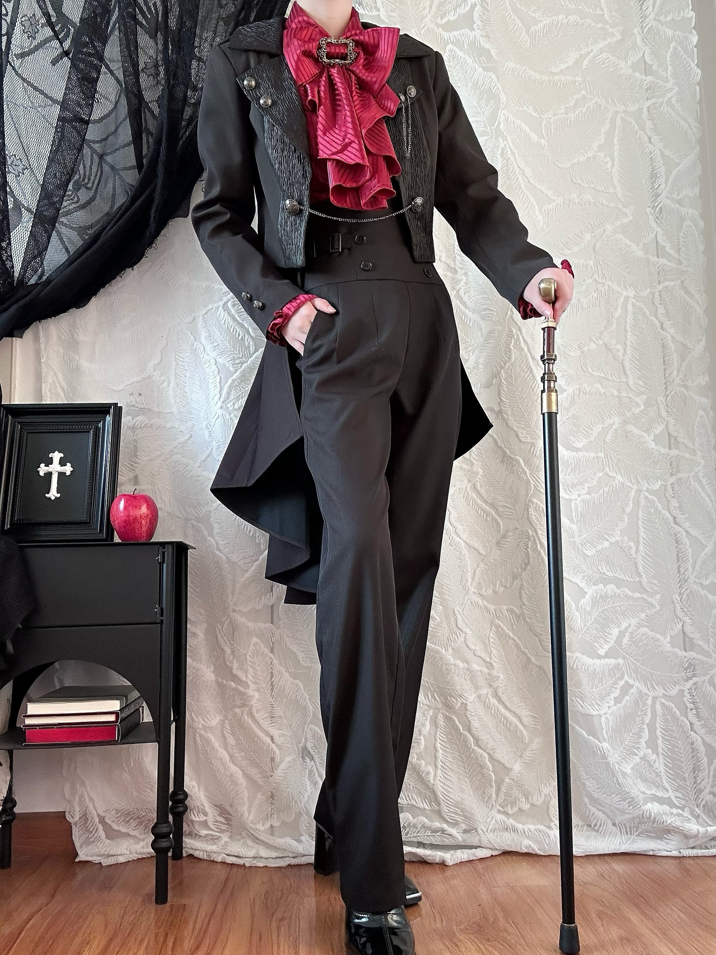 Open Front Ouji Lolita Short Coat, Detachable Trailing 44445:808759