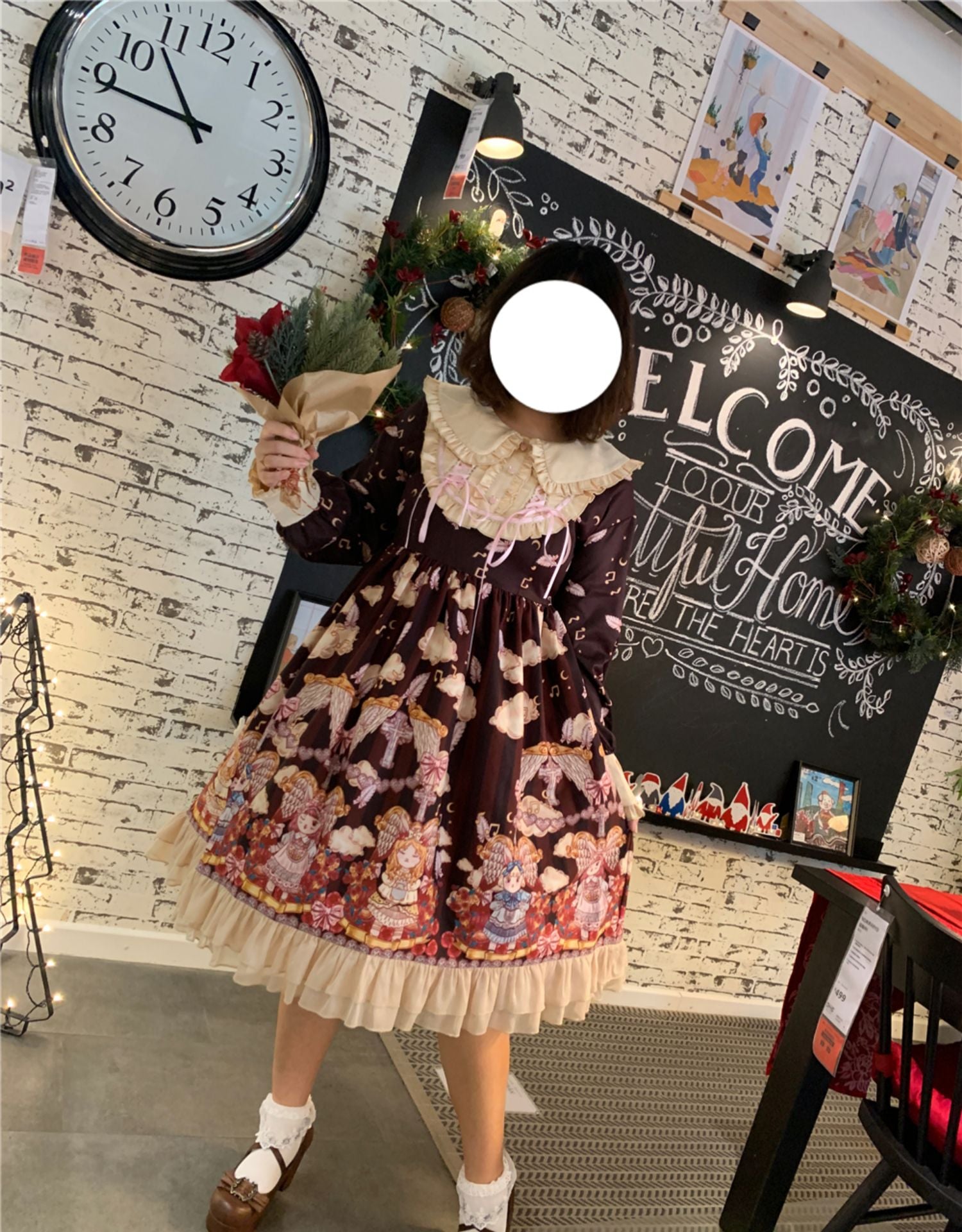 Niu Niu - Heavenly Movement - Plus Size Lolita OP Dress Vintage Long Sleeve