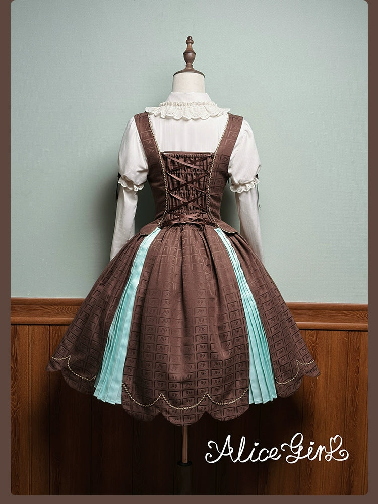 Alice Girl - Bear Chocolate Slab - Classic Lolita Slim Fit JSK & SK Dress 44309:804306
