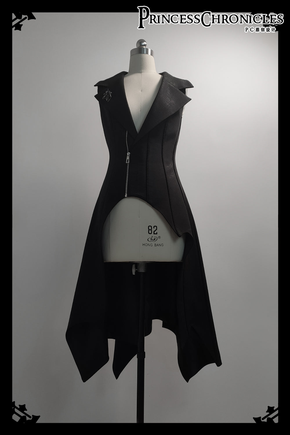 Princess Chronicles - Wind - Gothic Lolita handsome Black Long Vest