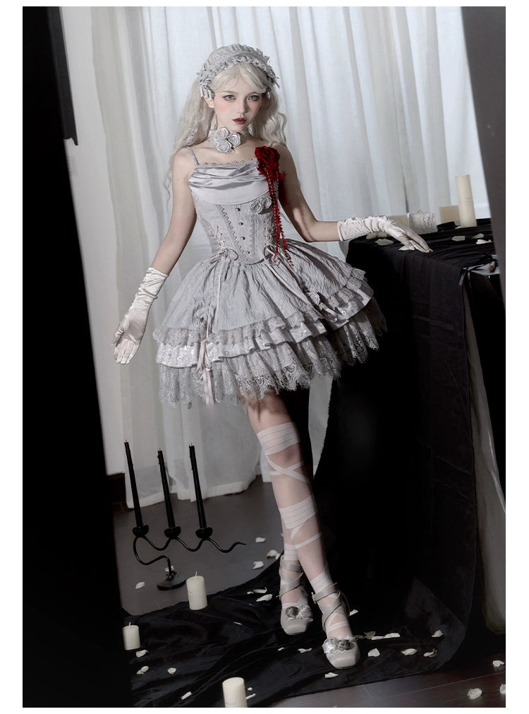 With PUJI~Letter and Poetry · Twilight~Gothic Witch Lolita SK Suit Bodice Mermaid Dress and Jeans