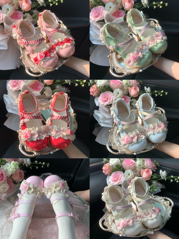 Strawberry Limited - Sweet Lolita Mary Jane Shoes, Strawberry Print 45984:870714